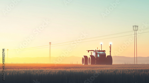  Smart Farming Equipment in Open Field with Modern Machinery
 photo