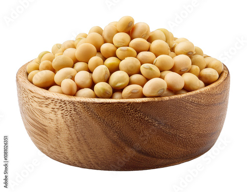 Soybeans isolated on white background, cutout 