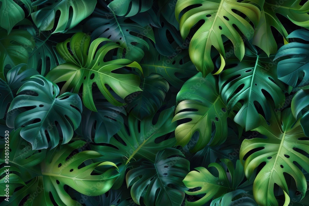 monstera leaves summer minimal background monstera leaves summer minimal background