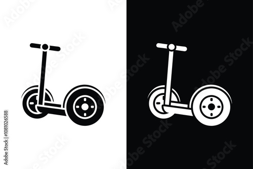 Segway icon on White Background Vector Art Illustration on white background.