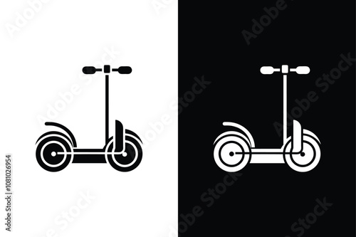 Segway icon on White Background Vector Art Illustration on white background.