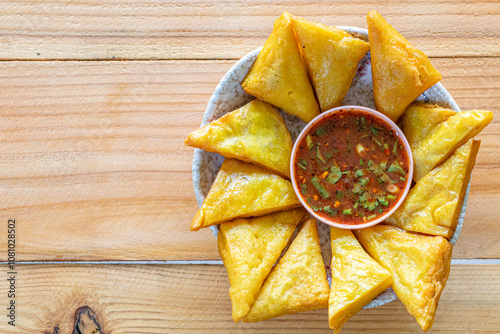 Obraz na plátně Golden fried tofu looks delicious It is Tai Yai food that uses winged beans as an ingredient making it healthy fried food and popular as snack