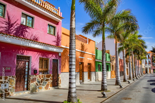 Colourful houses in the historic centre of Santa Cruz, Tenerife, photo