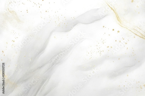 Elegant White and Gray Watercolor Marble Texture with Gold Accents for Design Projects