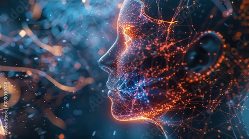 Artificial Intelligence brain and modern technology background