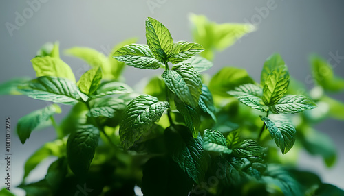 peppermint plant scient. name Mentha piperita, AI generated