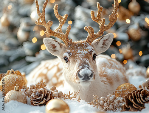 christmas deer in the snow