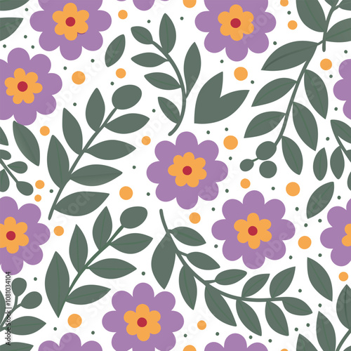 Pattern of seamless flowers. Abstract colorful flowers background. style for banners, wallpaper, posters, websites, online shopping.Vector illustration design.