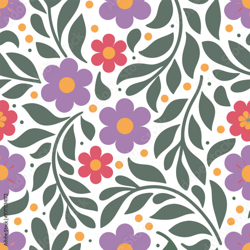 Pattern of seamless flowers. Abstract colorful flowers background. style for banners, wallpaper, posters, websites, online shopping.Vector illustration design.