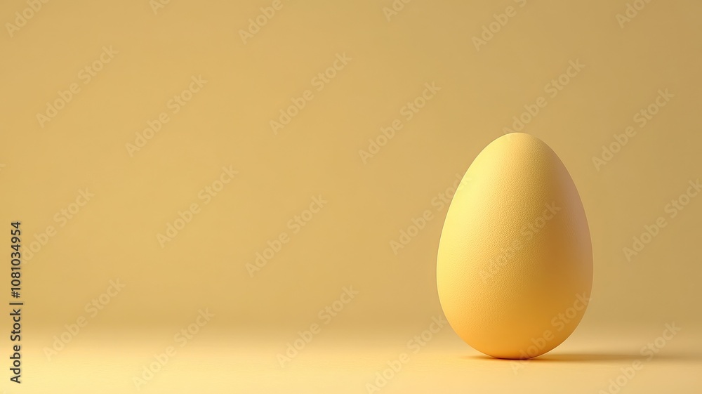 Single egg against smooth gradient yellow background Single egg against smooth gradient yellow background