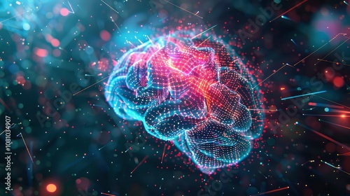 Artificial Intelligence brain and modern technology background