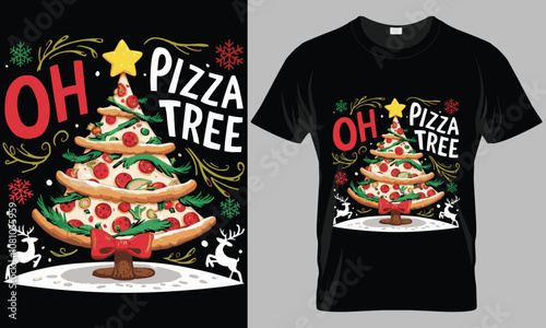 Oh pizza tree - Pizza typography vector T-shirt design. motivational and inscription quotes.
perfect for print item and bags, posters, cards. isolated on black background
