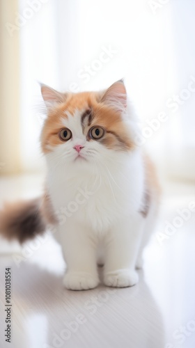 Fluffy Kitten with white background