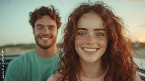 A man and a woman are smiling at the camera