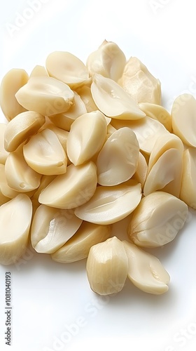 Food, Japanese Peanuts, on White Background, Wallpaper, Cover and Screen for Smartphone, PC, Laptop, 9:16 and 16:9 Format