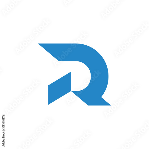 Free Download Blue and white logo in the shape of the letter R, inspiration logo design template - GFXLoad