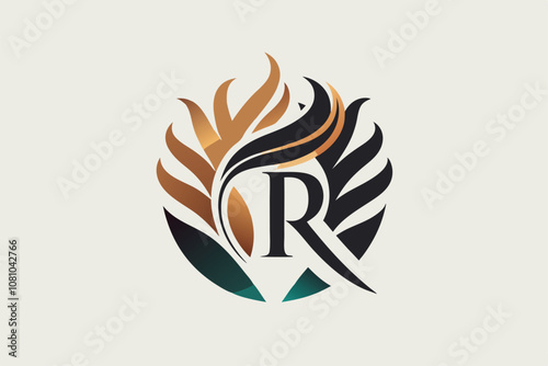 A minimalist logo featuring stylized leaves and initials, representing a modern public relations agency, A chic and understated logo for a trendy PR firm, minimalist simple modern vector logo design