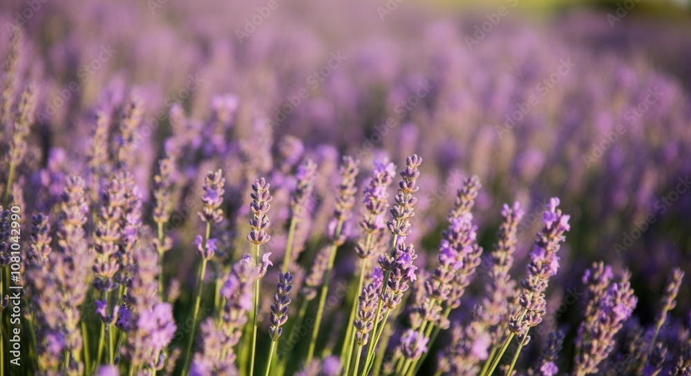 Tranquil lavender field in full bloom sunset Tranquil lavender field in full bloom sunset