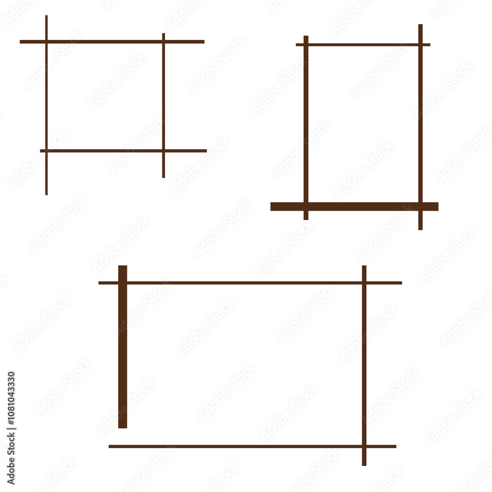 A set of wooden frames A set of wooden frames