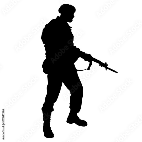 Soldier world war 2 silhouette vector image