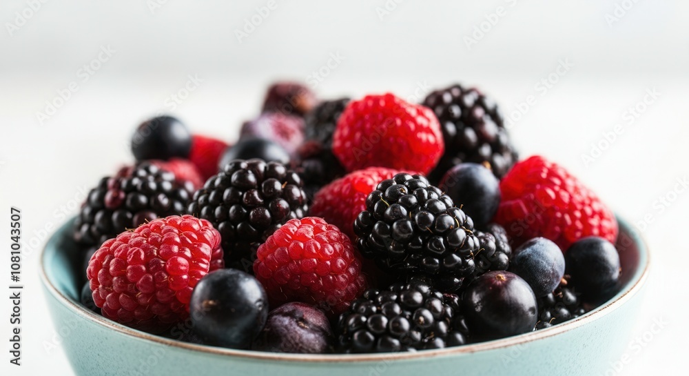 Fresh assorted berries in bowl on white background Fresh assorted berries in bowl on white background