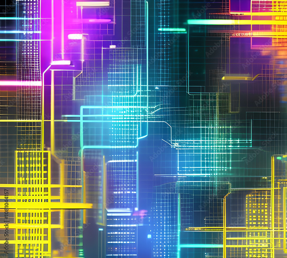 Fototapeta premium Blue tech lines universal background simple science and technology business line technology background.background vortex and use it as your wallpaper, posters and banners.Generative AI