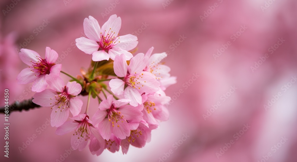 Soft pink cherry blossoms in full bloom blurred background Soft pink cherry blossoms in full bloom blurred background