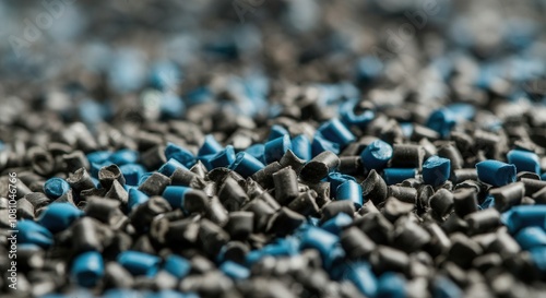 Blue black plastic granules for industrial polymer production