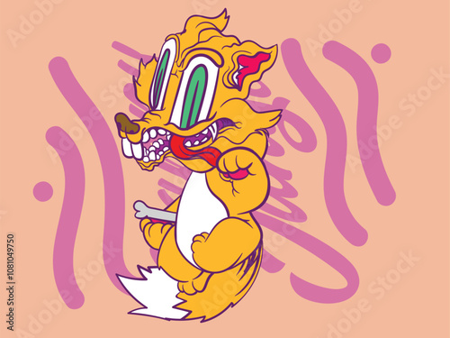 the rich animal illustration design for easter day with digital hand drawn