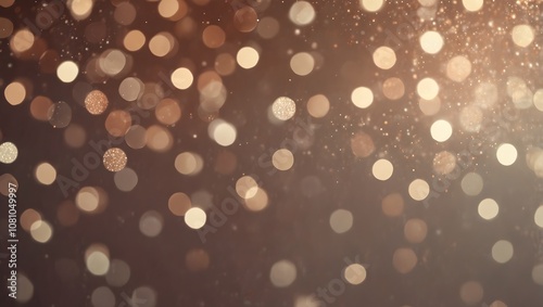 A dark brown background with many small, light, blurry circles.