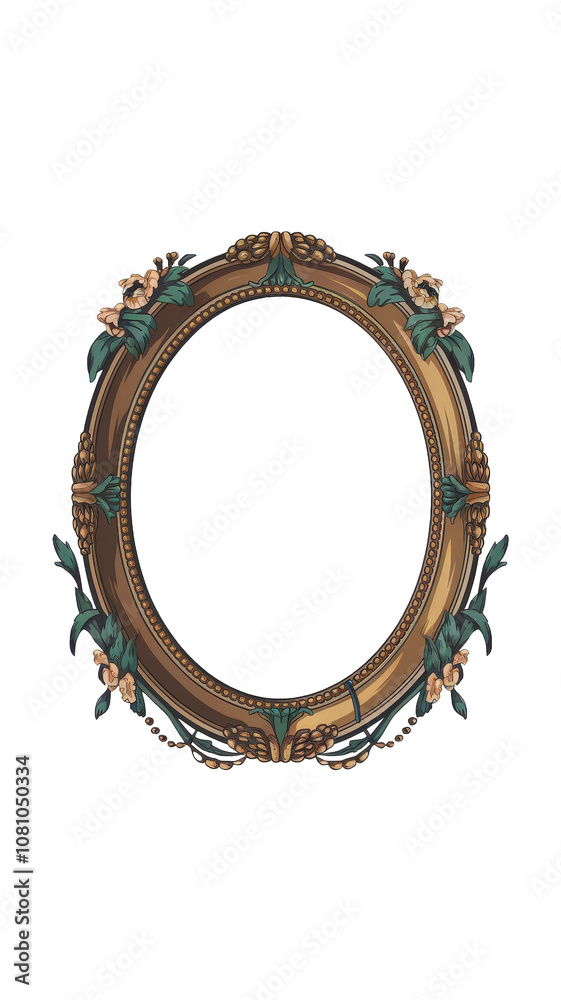 Obraz premium Classic Rectangular Gold Frame Isolated on Transparent Background
