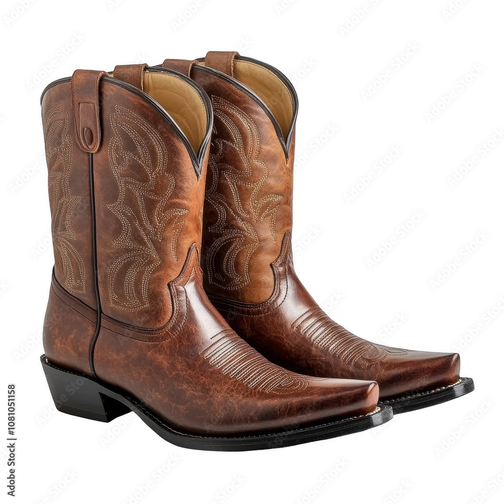 A Pair of Cowboy Boots Isolated On Transparent Background A Pair of Cowboy Boots Isolated On Transparent Background