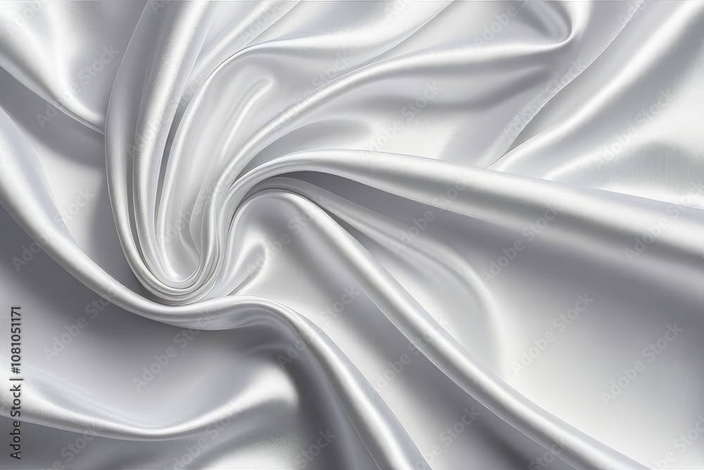 Smooth elegant white silk or satin luxury cloth texture can use as wedding background. Luxurious background design.