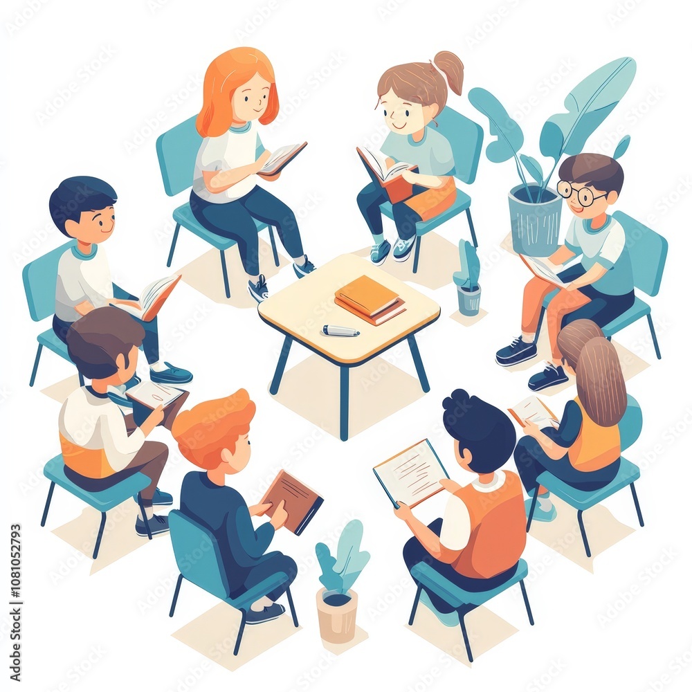 Kids Book Club, Children Reading Together Kids Book Club, Children Reading Together