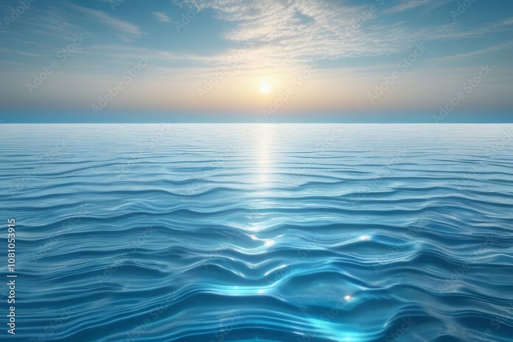 Abstract background of blue soda with ripples. Shining blue water ripple background