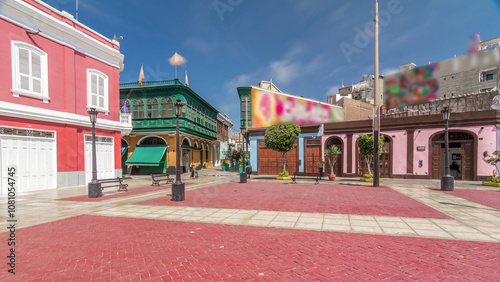 Monumental Callao is one of the new fashion areas near Lima timelapse hyperlapse. Lima Peru. photo