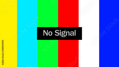 Classic no signal message with static background, mimicking an offline or interrupted display.