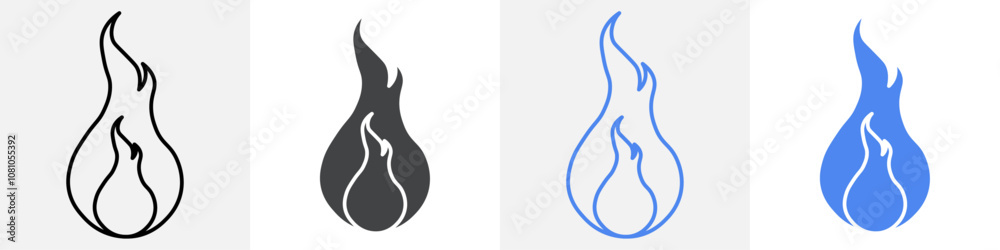 fire icon Group symbol or sign vector