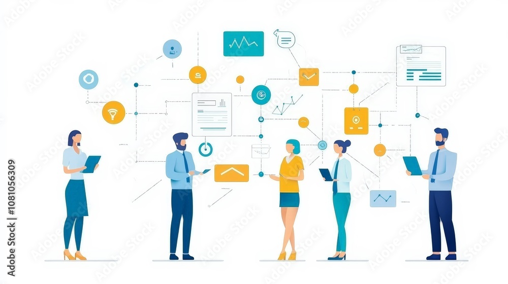 Teamwork Connects Data Building Business Success Teamwork Connects Data Building Business Success