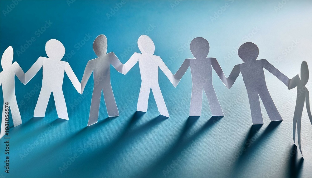 paper people holding hands paper people holding hands