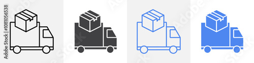 parcel delivery truck icon Group symbol or sign vector