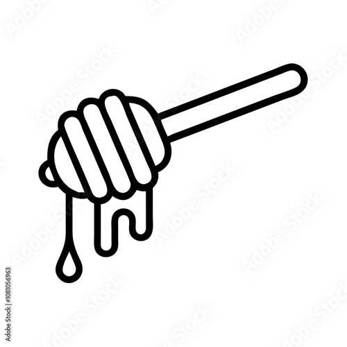Honey dipper icon with dripping honey