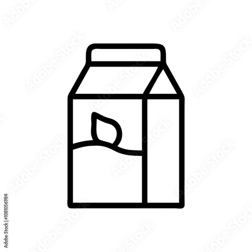 Milk, juice carton icon with leaf symbol
