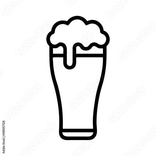 Beer glass icon with foam