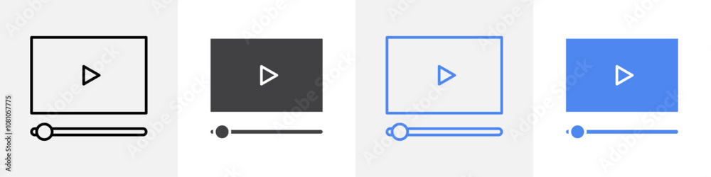 video play icon Group symbol or sign vector video play icon Group symbol or sign vector