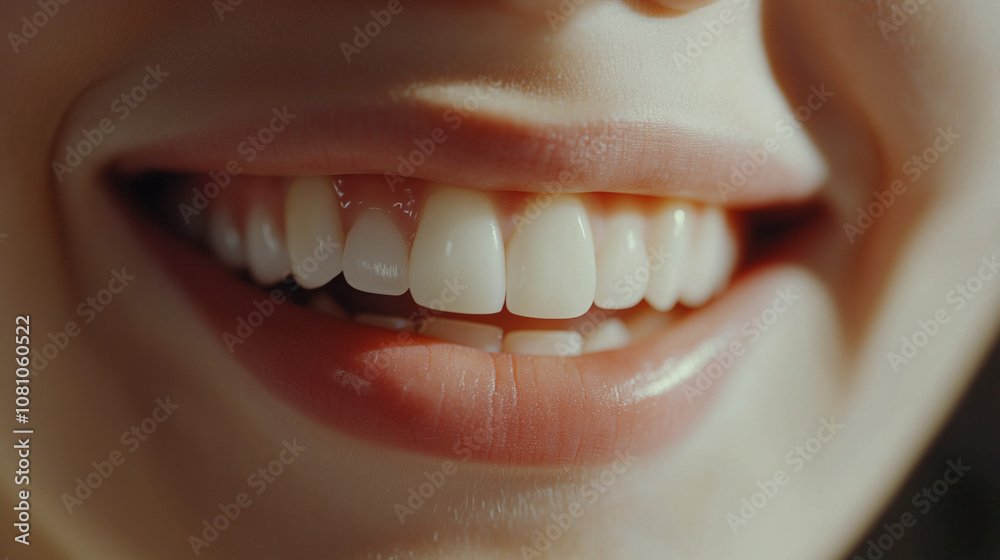 Fototapeta premium Radiant Smile Showcasing Pristine White Teeth in Natural Light