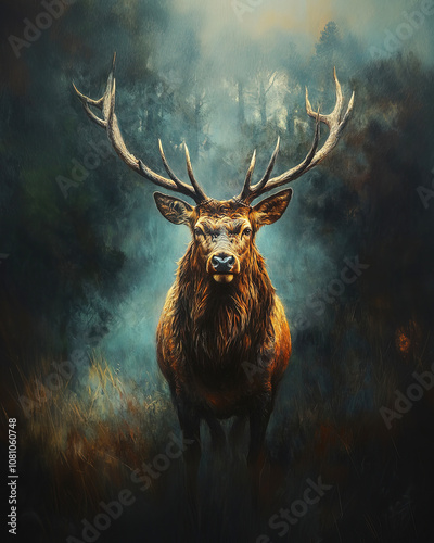 Stag in forest fine art photography