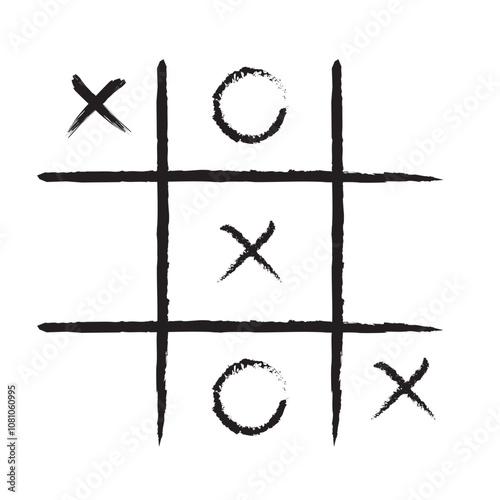 A tic-tac-toe game. X-O board game for children. Zero and win. Play tic-tac-toe.