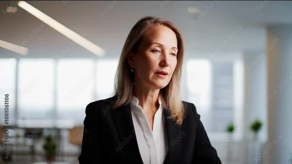 Professional businesswoman discussing strategy in modern office Professional businesswoman discussing strategy in modern office