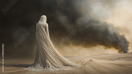 An Artistic Depiction of Lot's Wife Transformed Into a Pillar of Salt
